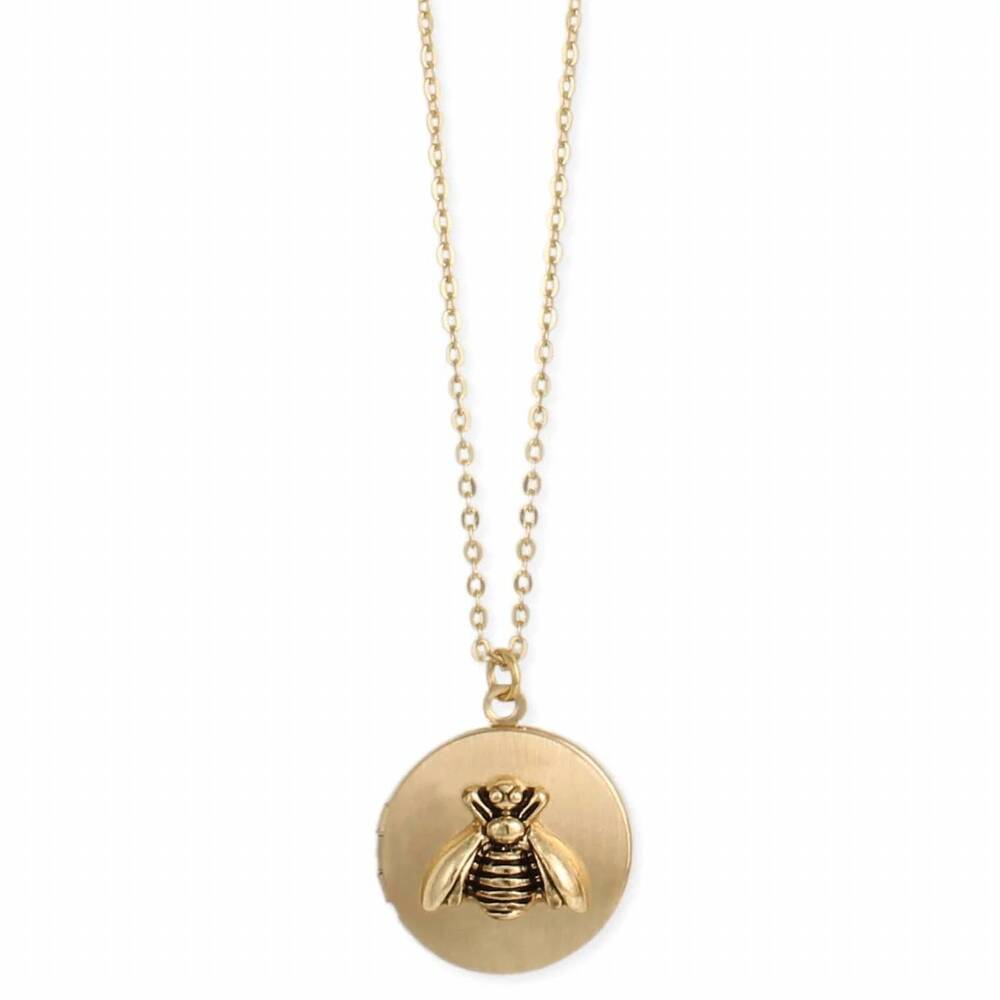 NEW ZAD women's bee locket necklace in gold